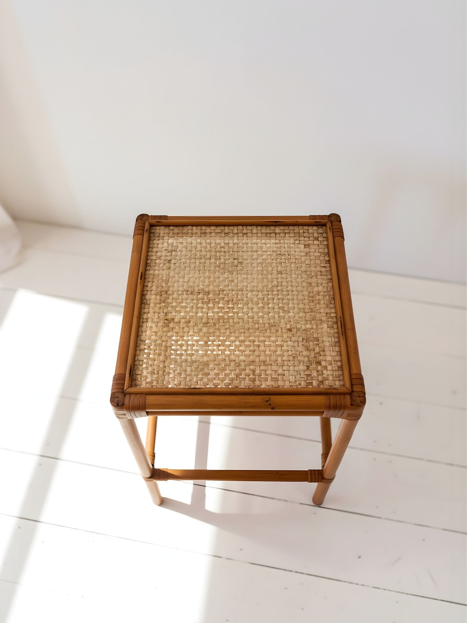 Bamboo & Rattan Side Table