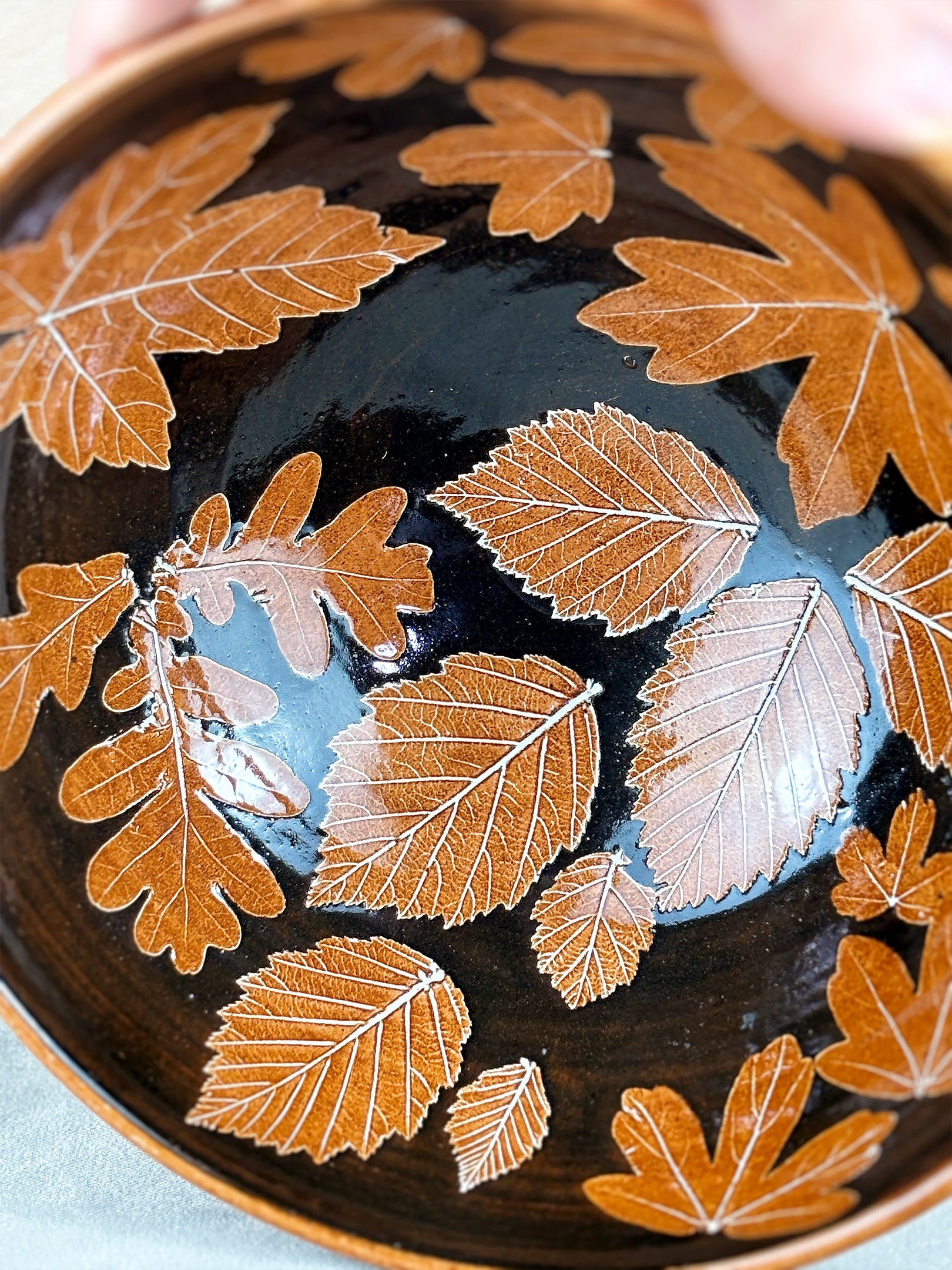 Chris Boddy studio Pottery Leaf Bowl