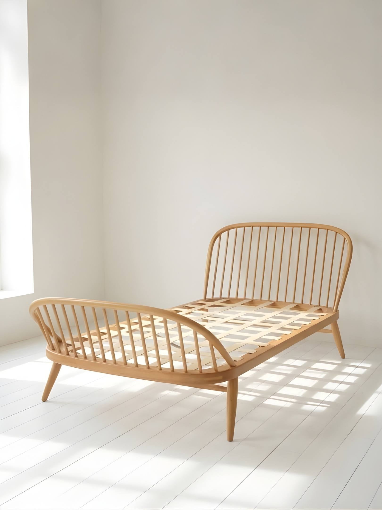 Ercol Windsor Beech Bed, Model 358.