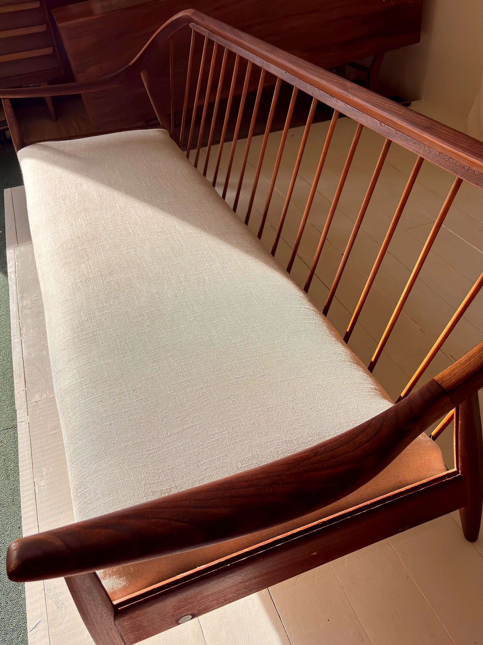 Greaves & Thomas Mayfair: 3 Seater Sofa made from Solid Mahogany & Teak