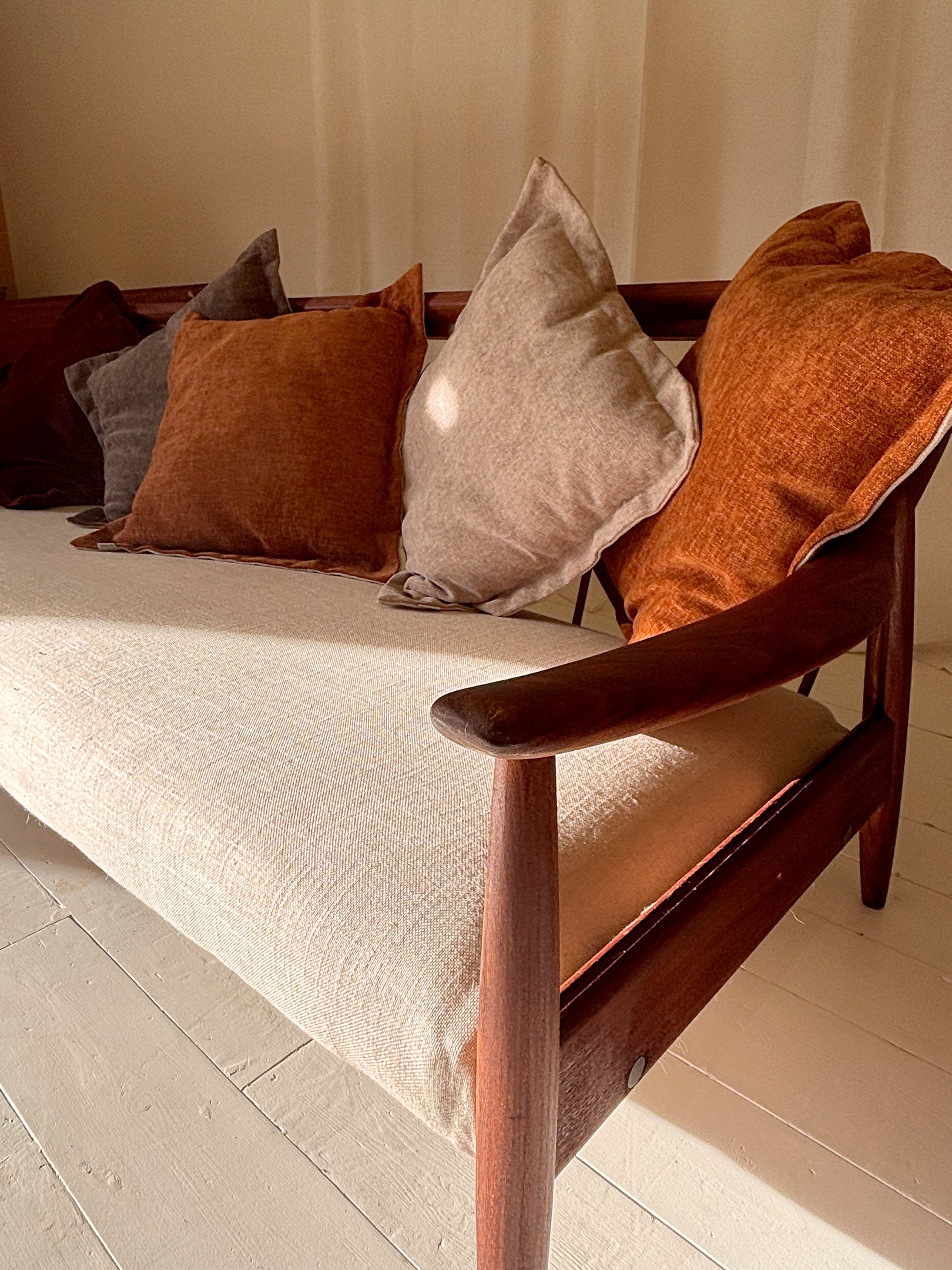 Greaves & Thomas Mayfair: 3 Seater Sofa made from Solid Mahogany & Teak