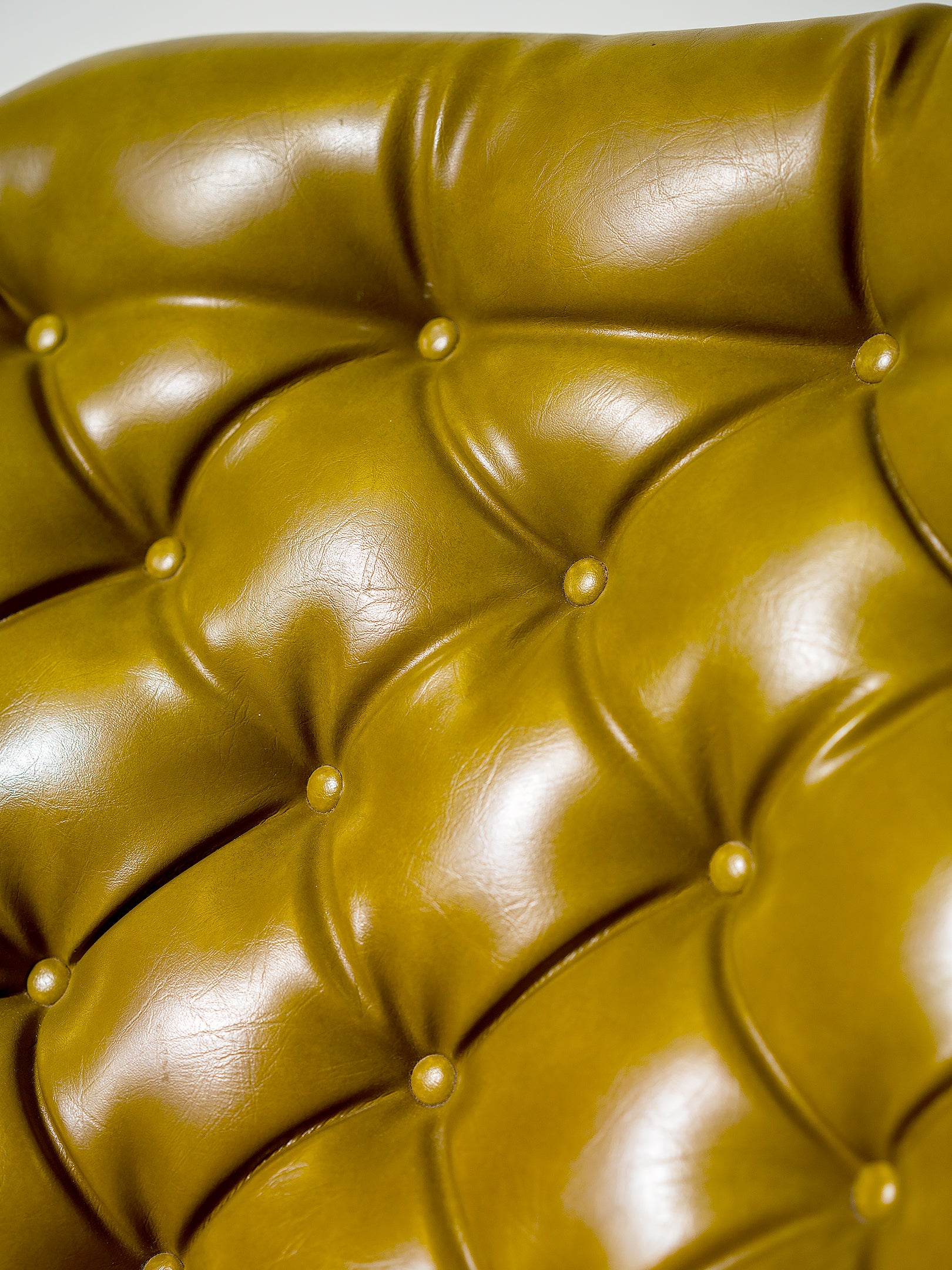 Pair of 1970s Original Vinyl Armchairs — Dark Lime Green