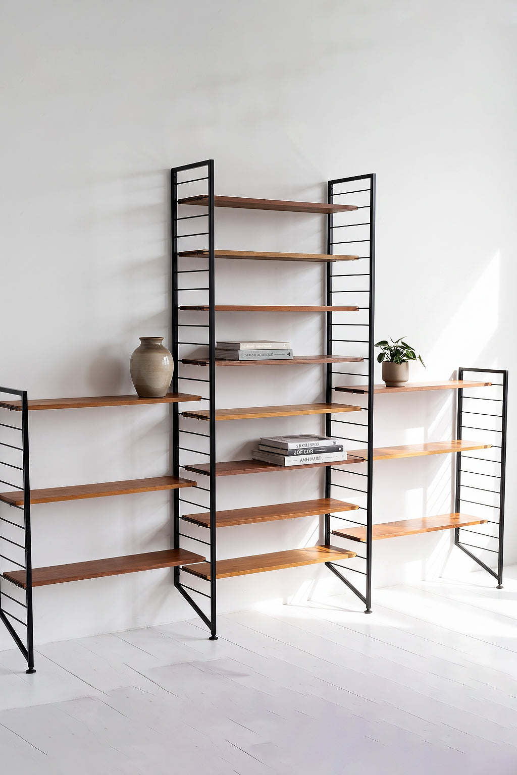 Mid Century Ladderax 3-Bay Teak Modular Wall Unit | Evengrain Furniture