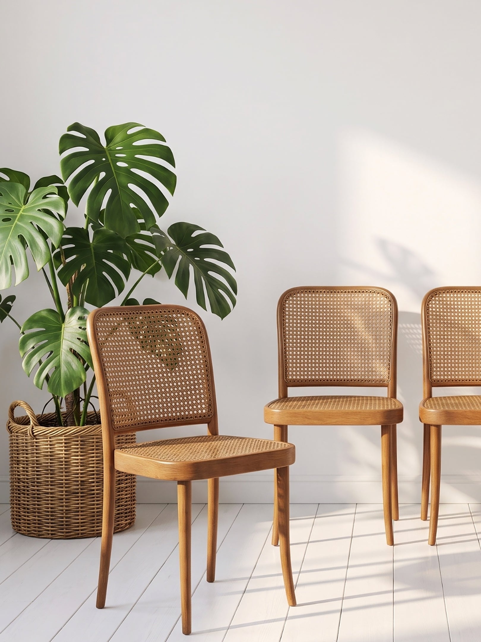 Set of 4 Mid-Century Model 811 'Prague' Chairs by Josef Hoffmann for FMG, 1960s Evengrain