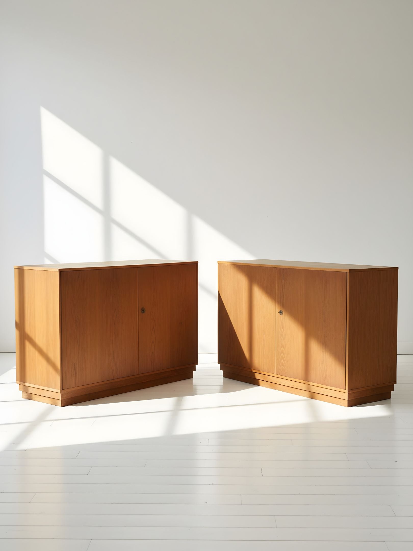 Pair of Mid-20th Century Oak Cupboards