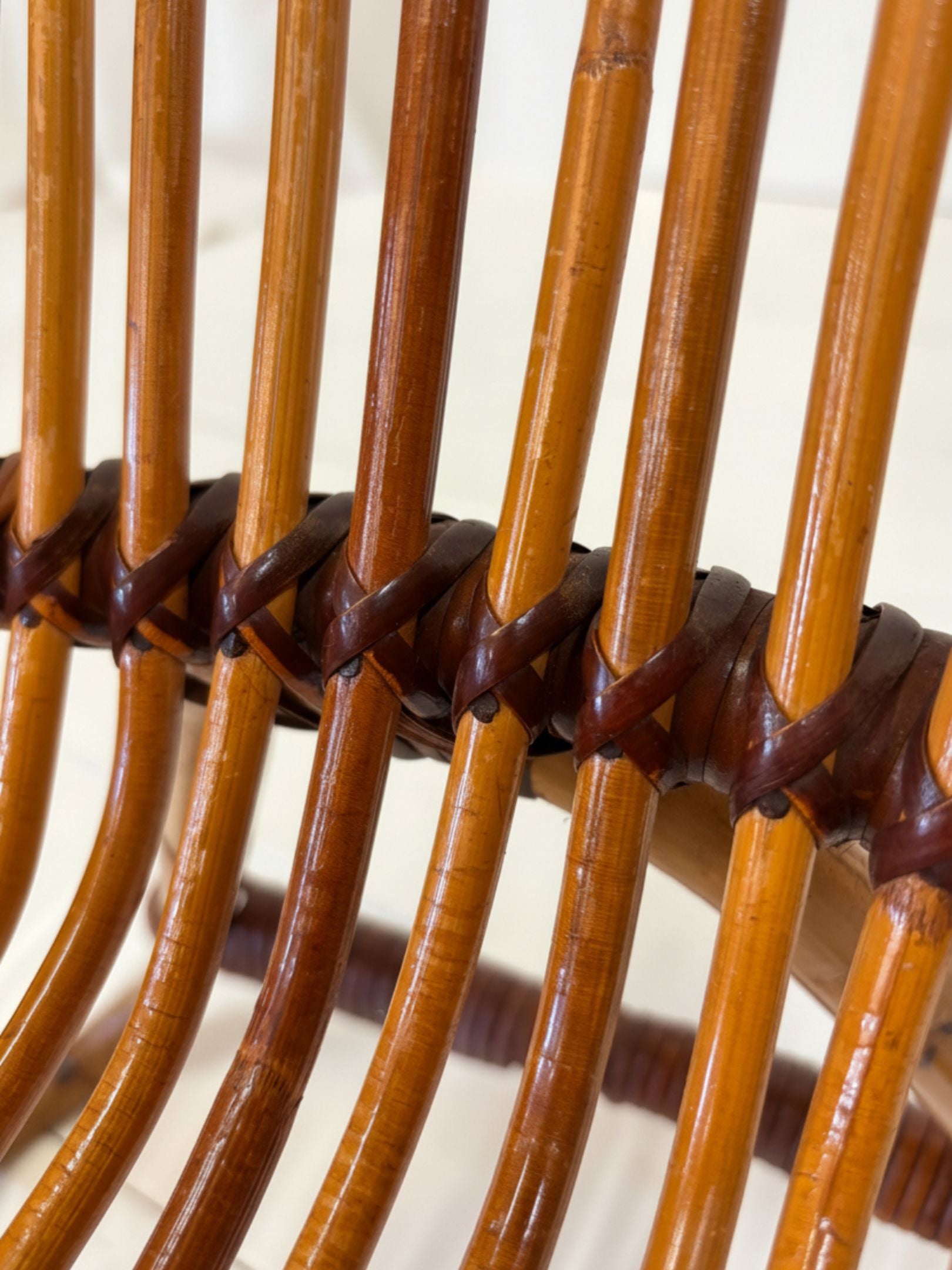 Mid-Century Rattan & Bamboo Armchair (C. 1950s–60s)