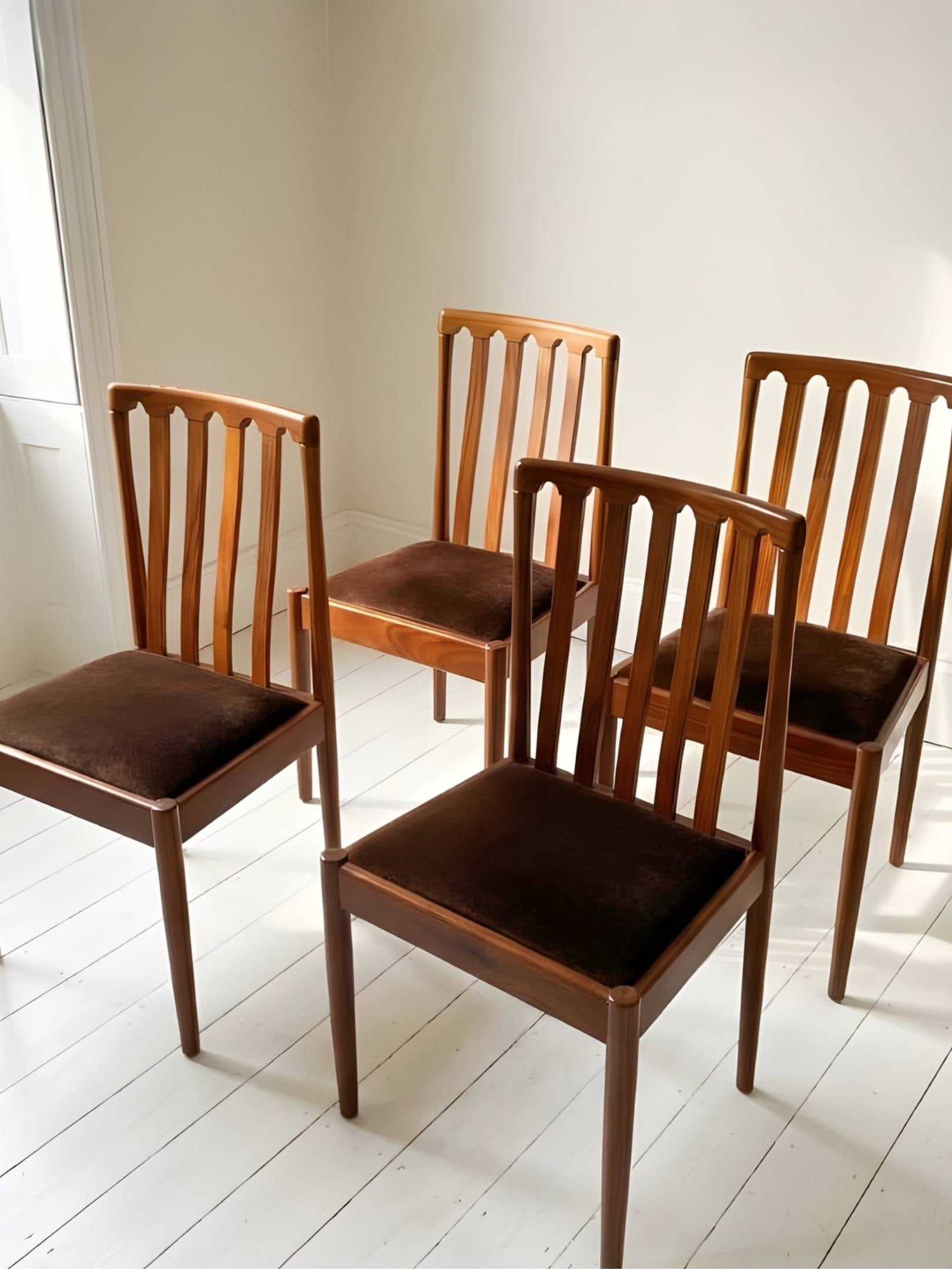 Set of 4 Teak Dining Chairs by Meredew