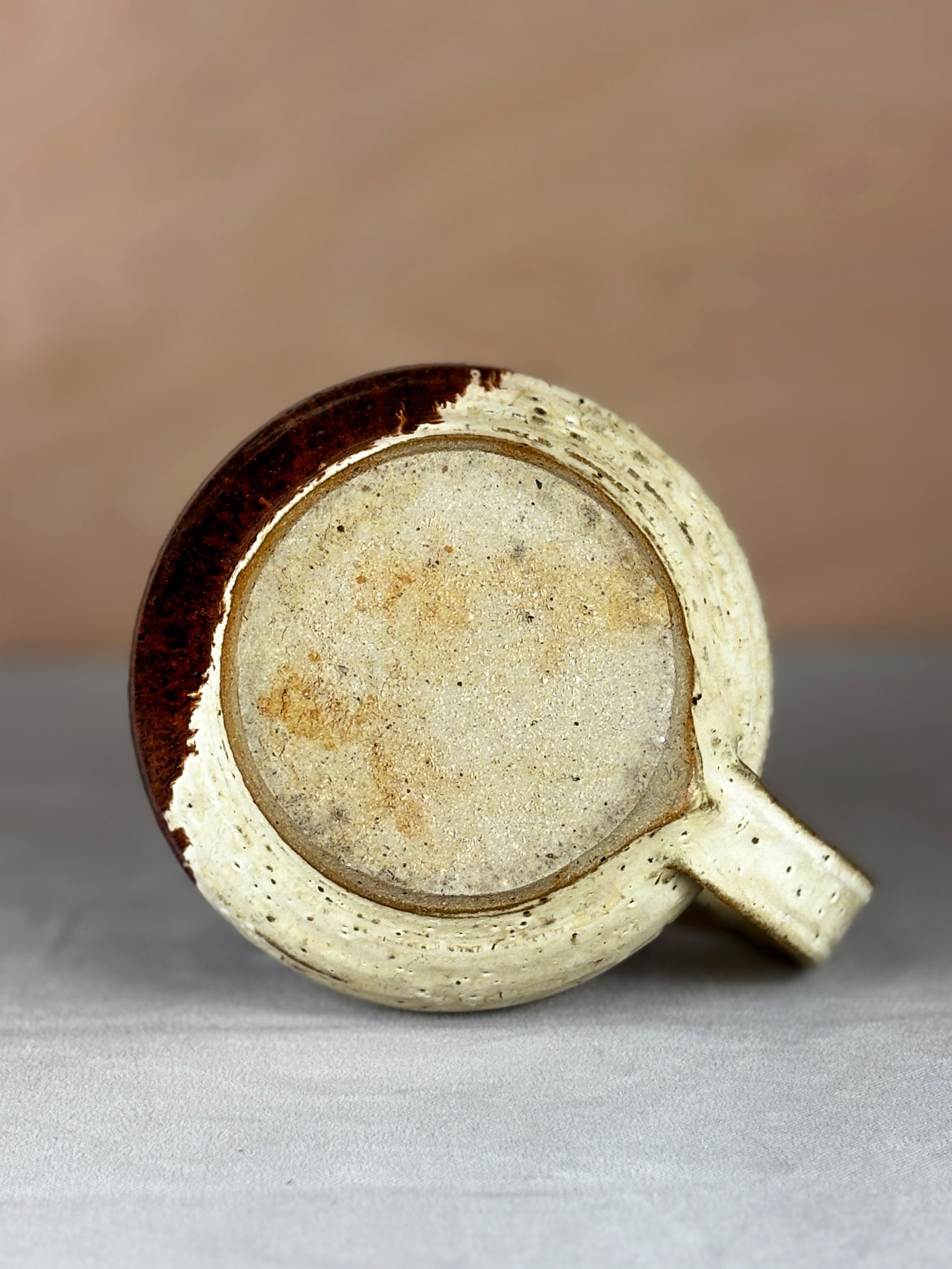 Studio Pottery Brown & White Jug