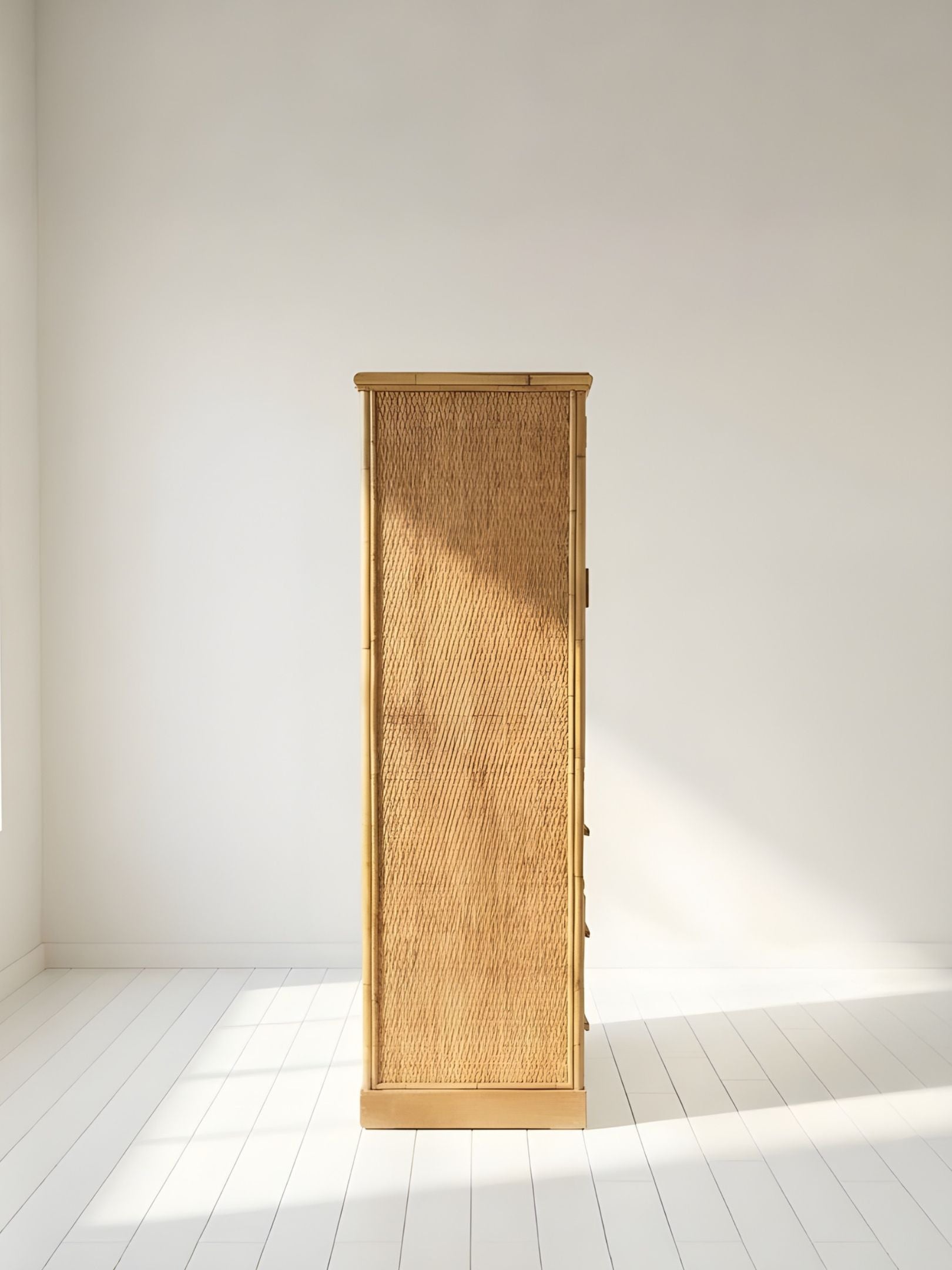 Vintage Bamboo Rattan Diamond Armoire Evengrain Furniture